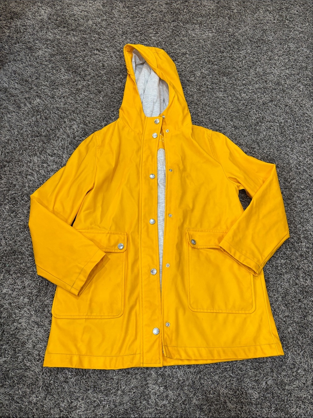ZARA Kids Yellow Hooded Raincoat / Water-Repellent Jacket Size 11-12